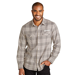 PORT AUTHORITY MENS LONG SLEEVE OMBRE PLAID SHIRT