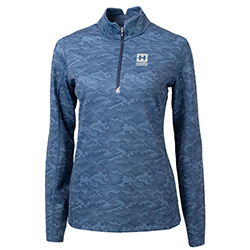 C&B STRETCH ECO CAMO PRINT 1/4 ZIP - LADIES